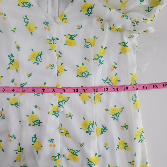 New Betsy Johnson Lemon Drop Floral Floral Button Up Maxi Sheath Dress - Picture 12 of 13